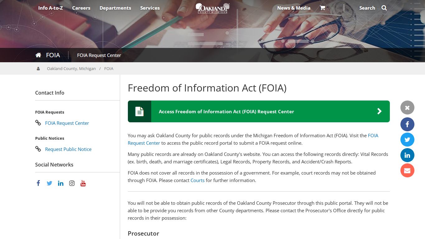 Freedom of Information Act (FOIA) | FOIA - Oakgov